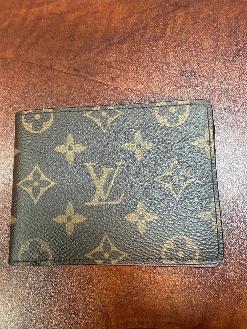 Louis Vuitton Monogram Canvas Card Holder Wallet - Brown and Gold